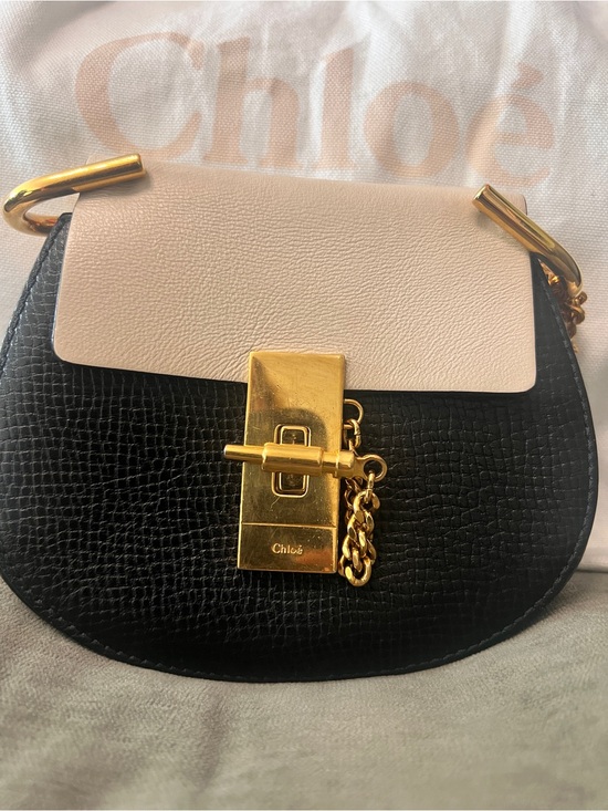 Chloe Handbags - Chloé Two-Tone Saddle Crossbody in Black & Cream amazing condition clean inside